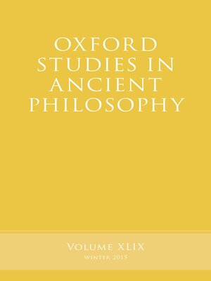 cover image of Oxford Studies in Ancient Philosophy, Volume 49